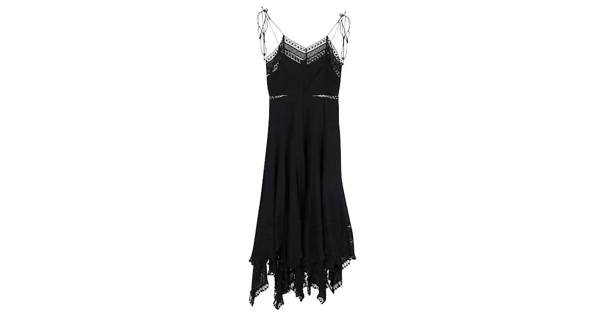 Vestido sin mangas con dobladillo tipo pañuelo Bowie de Zimmermann en algodón negro 