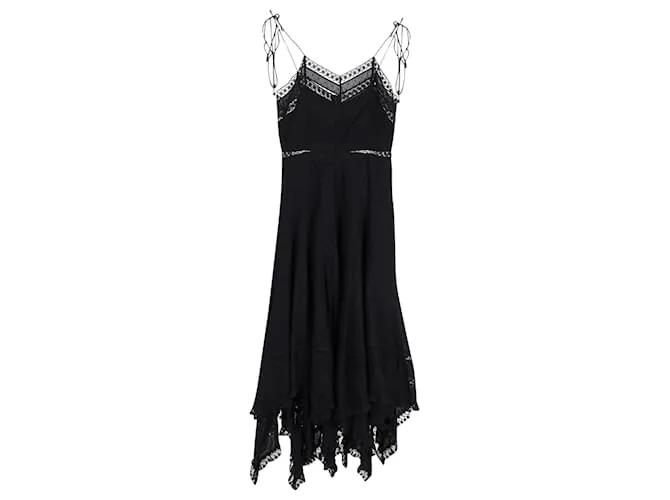 Vestido sin mangas con dobladillo tipo pañuelo Bowie de Zimmermann en algodón negro 
