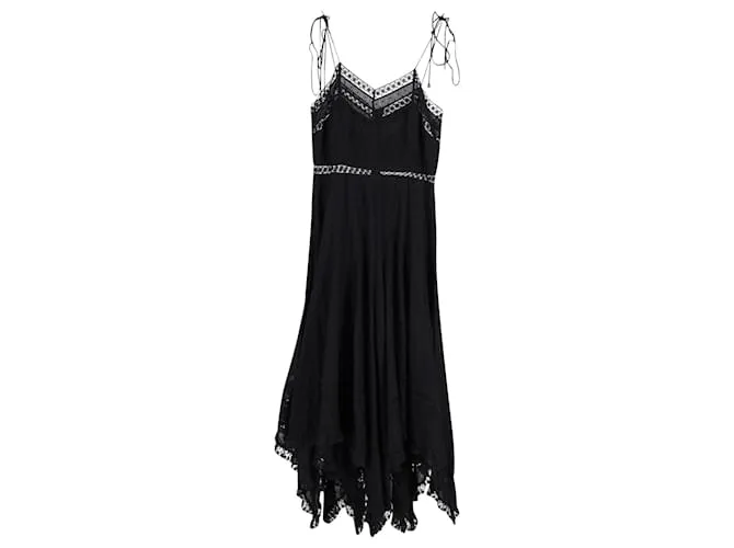 Vestido sin mangas con dobladillo tipo pañuelo Bowie de Zimmermann en algodón negro 