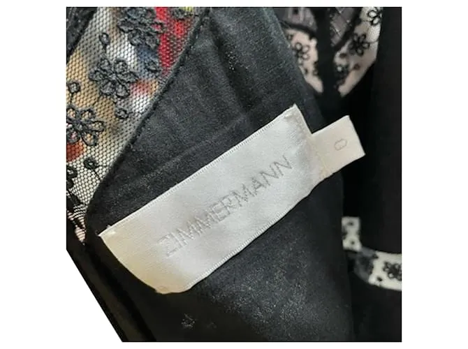 Vestido sin mangas con dobladillo tipo pañuelo Bowie de Zimmermann en algodón negro 