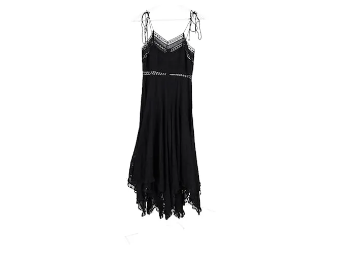 Vestido sin mangas con dobladillo tipo pañuelo Bowie de Zimmermann en algodón negro 