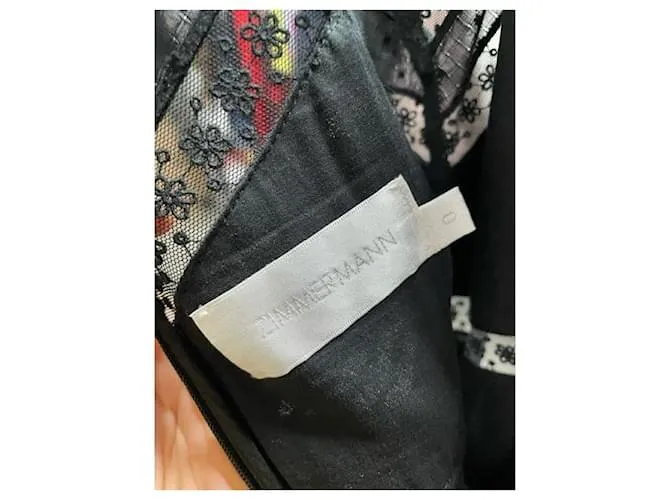 Vestido sin mangas con dobladillo tipo pañuelo Bowie de Zimmermann en algodón negro 