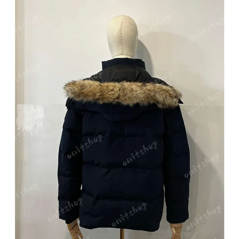 Winter Men Down Jackets Real Coyote Fur Designer Homme Puffer Windbreaker Jassen Outerwear con capucha FourRure Manteau Down Jac